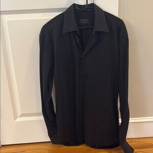 Prada Black Dress Shirt Slim Fit Formal